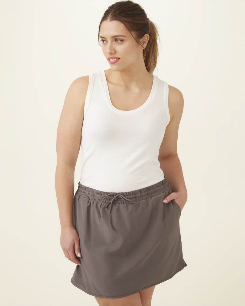 Front of plus size Oleta Dolphin-Hem Skort by Marc NY | Dia&Co | dia_product_style_image_id:188302